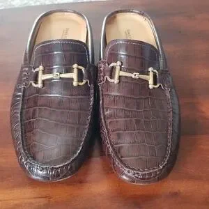 Men\'s Saks Fifth Avenue backless Slide-on Slip on loafers NEW Saks Fifth Avenue Genuine Leather Backless Slip On  main image 4